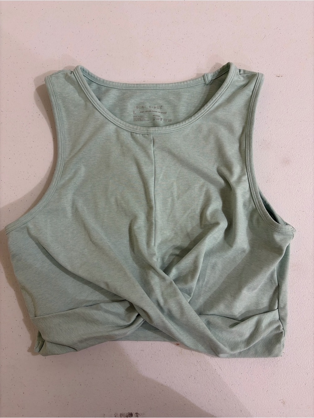 Yogalicious Women's Twist-Front Cropped Tank Top - Mint Green